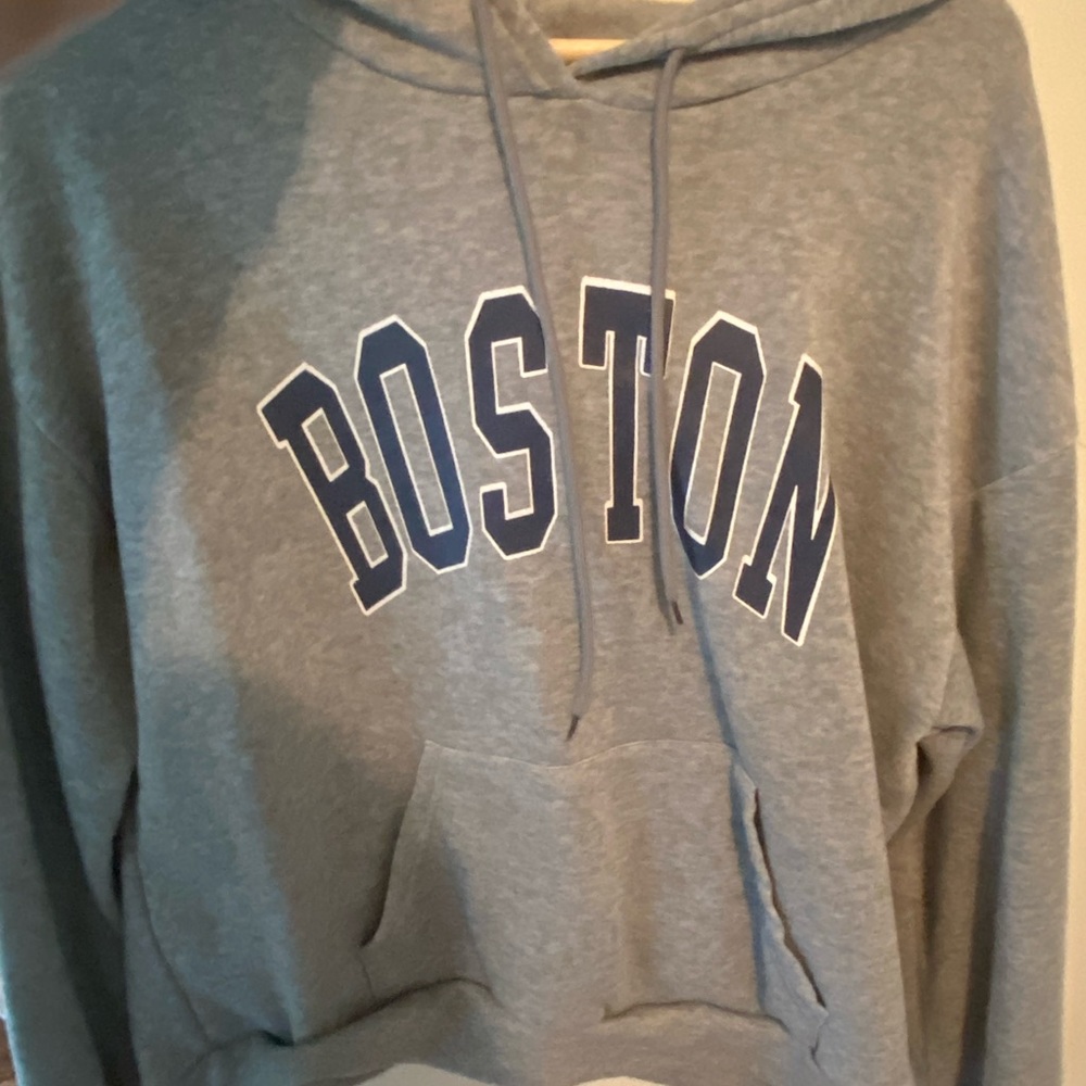 grey boston hoodie